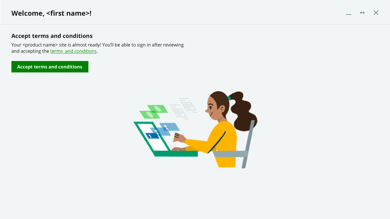 Add users wizard accept terms page
